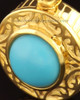 Keepsake Cremation Jewelry 14K Gold with Turquoise