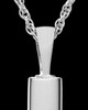 Pet Necklace Urn Sterling Silver Raised Paw Cylinder-Engravable