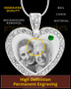 May Gem Heart Birthstone Stainless Photo Pendant