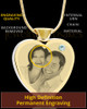 April Gold Plated Photo Engraved Heart Cremation Pendant