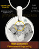 April Round Birthstone Stainless Steel Photo Pendant