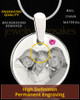 October Round Birthstone Stainless Steel Photo Pendant