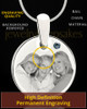 December Round Birthstone Stainless Steel Photo Pendant