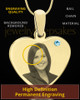 March Gold Heart Photo Engraved Pendant