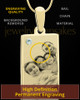 April Rectangle Gold Plated Photo Engraved Pendant