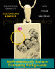 October Rectangle Gold Plated Photo Engraved Pendant