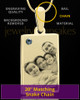 December Rectangle Gold Plated Photo Engraved Pendant