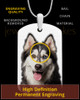 Full Color Large Dog Tag Photo Engraved Pet Pendant Stainless