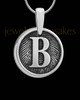 Raised Initial Round Sterling Silver Thumbprint Pendant