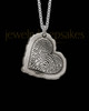 Antiqued Sterling Silver Heart Thumbprint Pendant