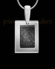 Sterling Silver-framed Black Plated Thumbprint Pendant