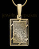 Framed Gold Plated Rectangle Thumbprint Pendant