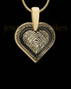 Gold Plated Bounded Heart Thumbprint Pendant