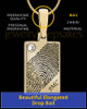Solid 14k Gold Birthstone Rectangle Thumbprint Pendant
