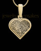 Solid 14k Gold Heart Thumbprint Pendant