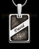 Solid 14k White Gold Name Rectangle Thumbprint Pendant