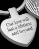 Brushed Stainless Steel Tender Heart Thumbprint Keychain