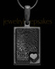 Black Sterling Silver Rectangle with Raised Thumbprint Pendant