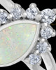 Ladies Loyola Crushed Linen Opal Silver Ash Ring