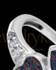 Ladies Isadora Black Blaze Opal Silver Ash Ring