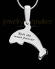 Solid 14K White Gold Dainty Dolphin with Graphite Ash Jewelry