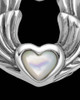 Sterling Silver Winged Pearl Heart Charm For Ashes