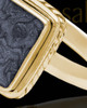 Solid 14K Gold Ladies Calliope with Graphite Ash Ring