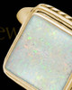 Solid 14K Gold Ladies Calliope Crushed Linen Opal Ash Ring