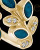 Solid 14K Gold Ladies Felicity with Teal Ash Ring