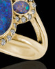 Solid 14K Gold Ladies My Best Friend Paw Print Ocean Tide Opal Ash Ring