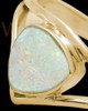 Solid 14K Gold Ladies Tennyson Crushed Linen Opal Ash Ring