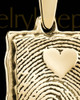 Gold Plated Sterling My Love Rectangle Thumbprint With Signature Pendant