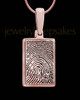 Thumbprint Rectangle Rose Gold Plated With Signature Pendant