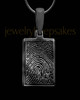 Black Plated Thumbprint Rectangle With Signature Pendant