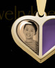 14K Gold Photo Split Heart with Orchid Ash Jewelry