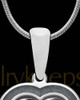 Sterling Silver Photo Heart with Graphite Ash Jewelry