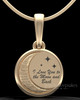 Solid 14k Gold Moon and Back Permanently Sealed Keepsake Jewelry