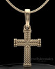 Solid 14k Gold Braided Cross Permanently Sealed Keepsake Jewelry