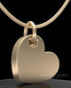 Solid 14k Gold Angled Heart Permanently Sealed Keepsake Jewelry