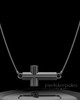 Black Plated Horizontal Cross Permanently Sealed Keepsake Jewelry
