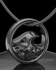 Black Plated Ocean Waves Permanently Sealed Keepsake Jewelry