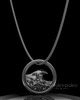 Black Plated Ocean Waves Permanently Sealed Keepsake Jewelry