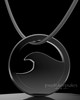 Black Plated Ocean Waves Permanently Sealed Keepsake Jewelry