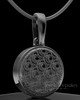 Black Plated Patterned Round Permanently Sealed Keepsake Jewelry