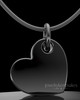 Black Plated Angled Heart Permanently Sealed Keepsake Jewelry