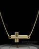 Gold Plated Horizontal Cross Permanently Sealed Keepsake Jewelry