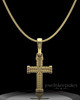 Gold Plated Braided Cross Permanently Sealed Keepsake Jewelry