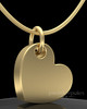 Gold Plated Angled Heart Permanently Sealed Keepsake Jewelry