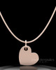 Rose Gold Plated Angled Heart Permanently Sealed Keepsake Jewelry