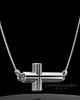 Solid 14k White Gold Horizontal Cross Permanently Sealed Keepsake Jewelry